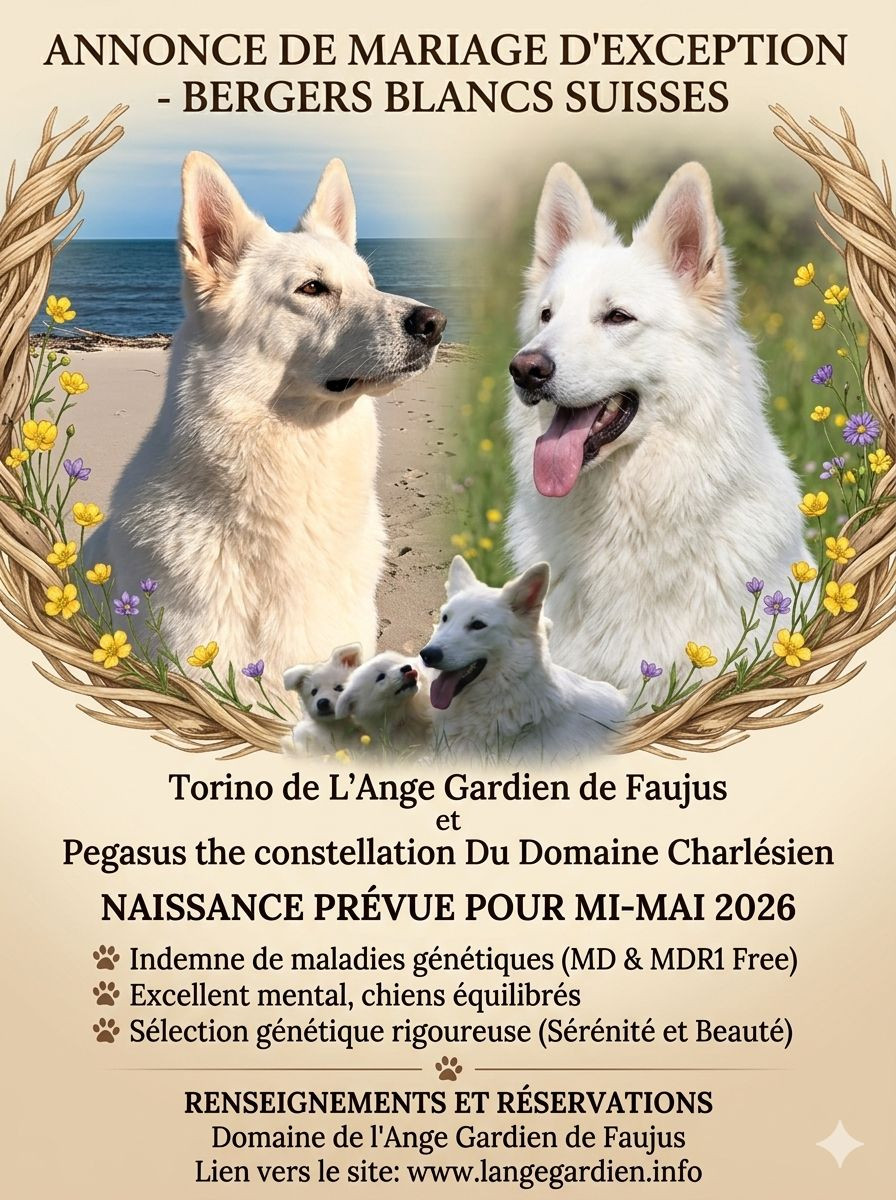 Chiot Berger Blanc Suisse de l'ange Gardien de Faujus